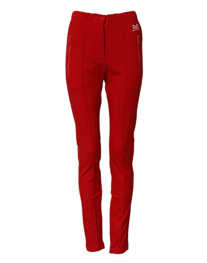 Dolce &amp; Gabbana, rote Slim-Fit-Hose mit mittlerer Taille 