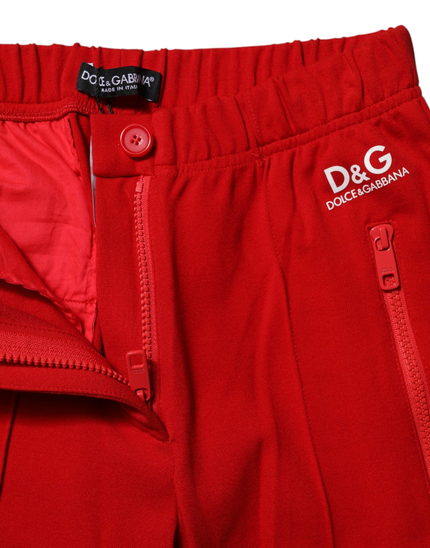 Dolce &amp; Gabbana, rote Slim-Fit-Hose mit mittlerer Taille 