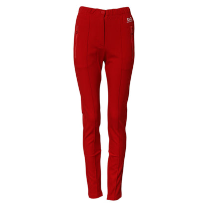 Dolce &amp; Gabbana, rote Slim-Fit-Hose mit mittlerer Taille 