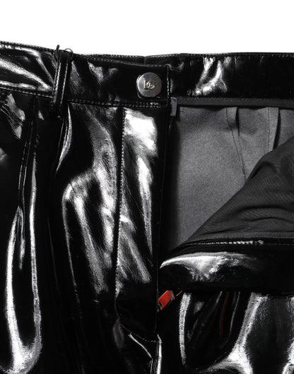 Dolce &amp; Gabbana – Schwarze Cargo-Bootcut-Hose mit hoher Taille