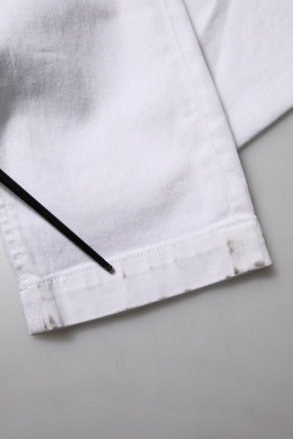 Dolce &amp; Gabbana Weiße GIRLY-Jeans mit Blumenstickerei 