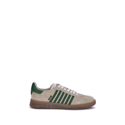 Dsquared² Green Calf Leather Bos Taurus Low Top Sneakers