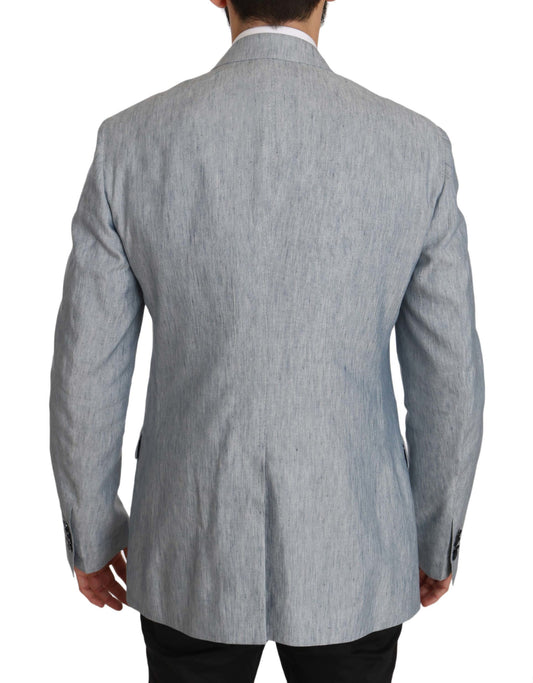 Dolce &amp; Gabbana Blauer Flachs NAPOLI Jacke Mantel Blazer