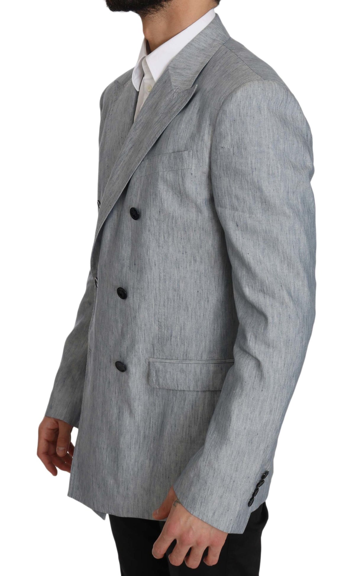 Dolce &amp; Gabbana Blauer Flachs NAPOLI Jacke Mantel Blazer