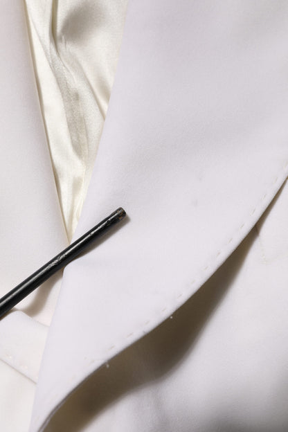 Dolce &amp; Gabbana Weiße einreihige Wollmanteljacke für Damen