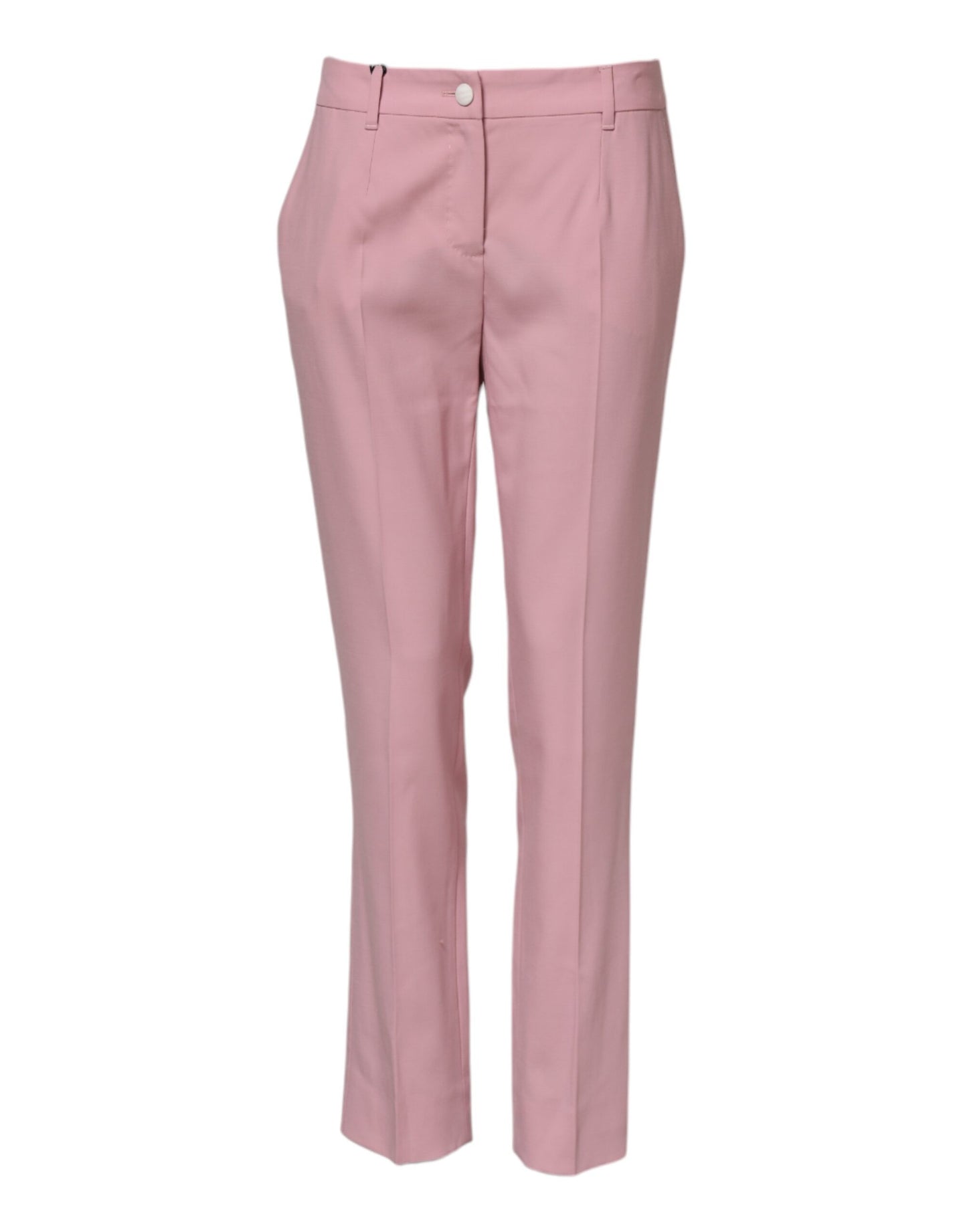 Dolce &amp; Gabbana – Karottenhose aus Wolle mit mittlerer Taille in Rosa