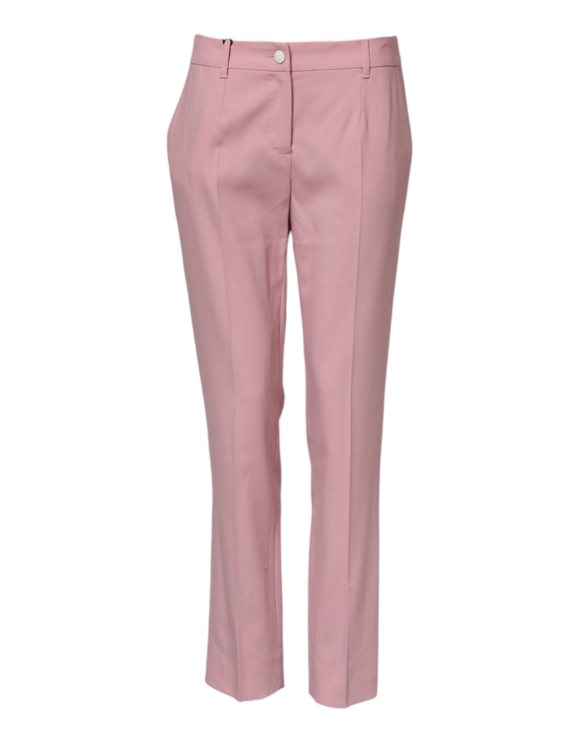 Dolce & Gabbana Rosa Tapered Hose aus Wolle mit mittlerer Bundhöhe