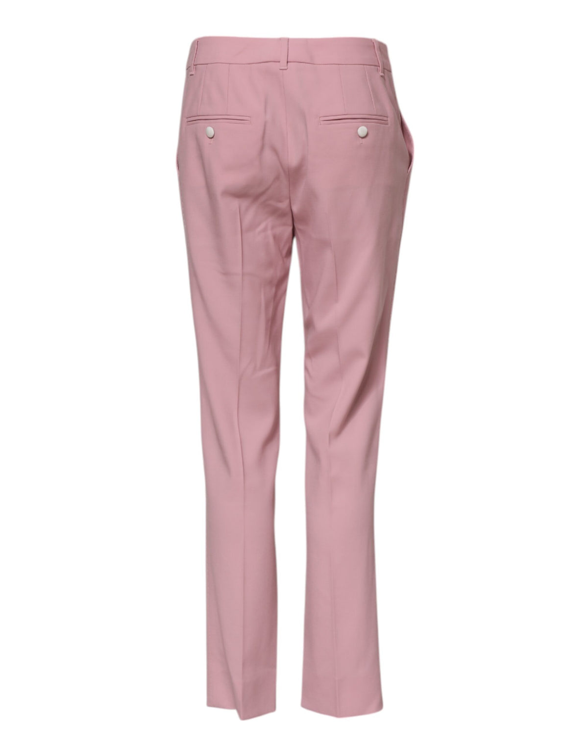 Dolce & Gabbana Rosa Tapered Hose aus Wolle mit mittlerer Bundhöhe