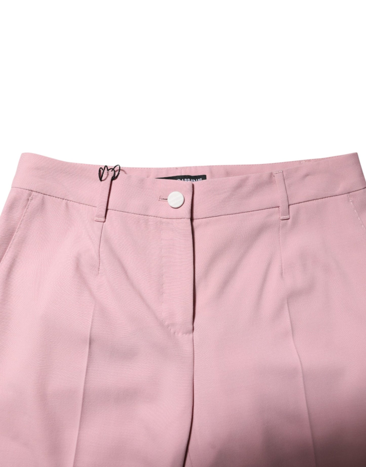 Dolce &amp; Gabbana – Karottenhose aus Wolle mit mittlerer Taille in Rosa