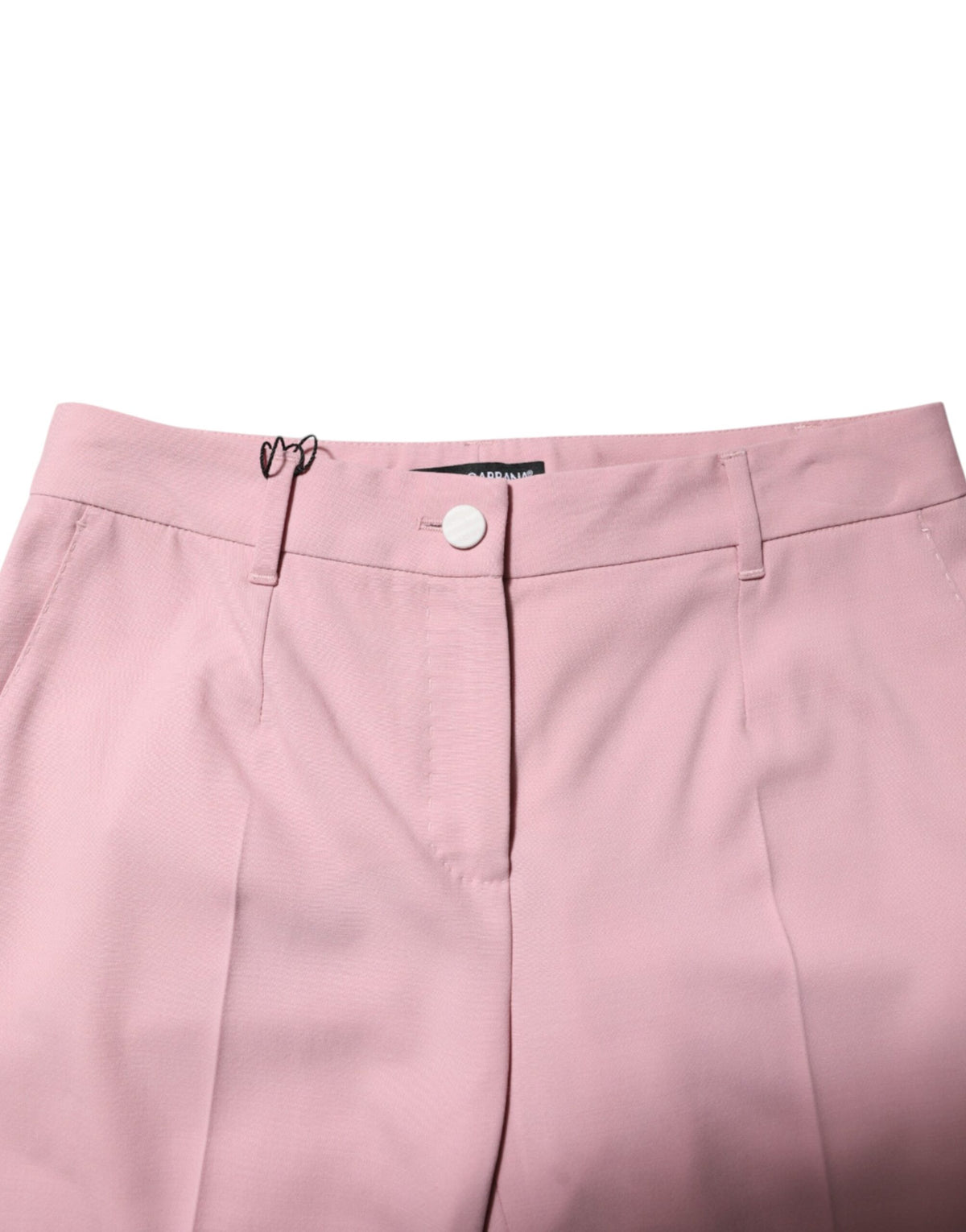 Dolce & Gabbana Rosa Tapered Hose aus Wolle mit mittlerer Bundhöhe