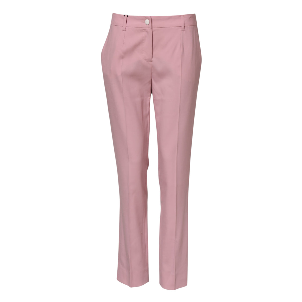Dolce & Gabbana Rosa Tapered Hose aus Wolle mit mittlerer Bundhöhe