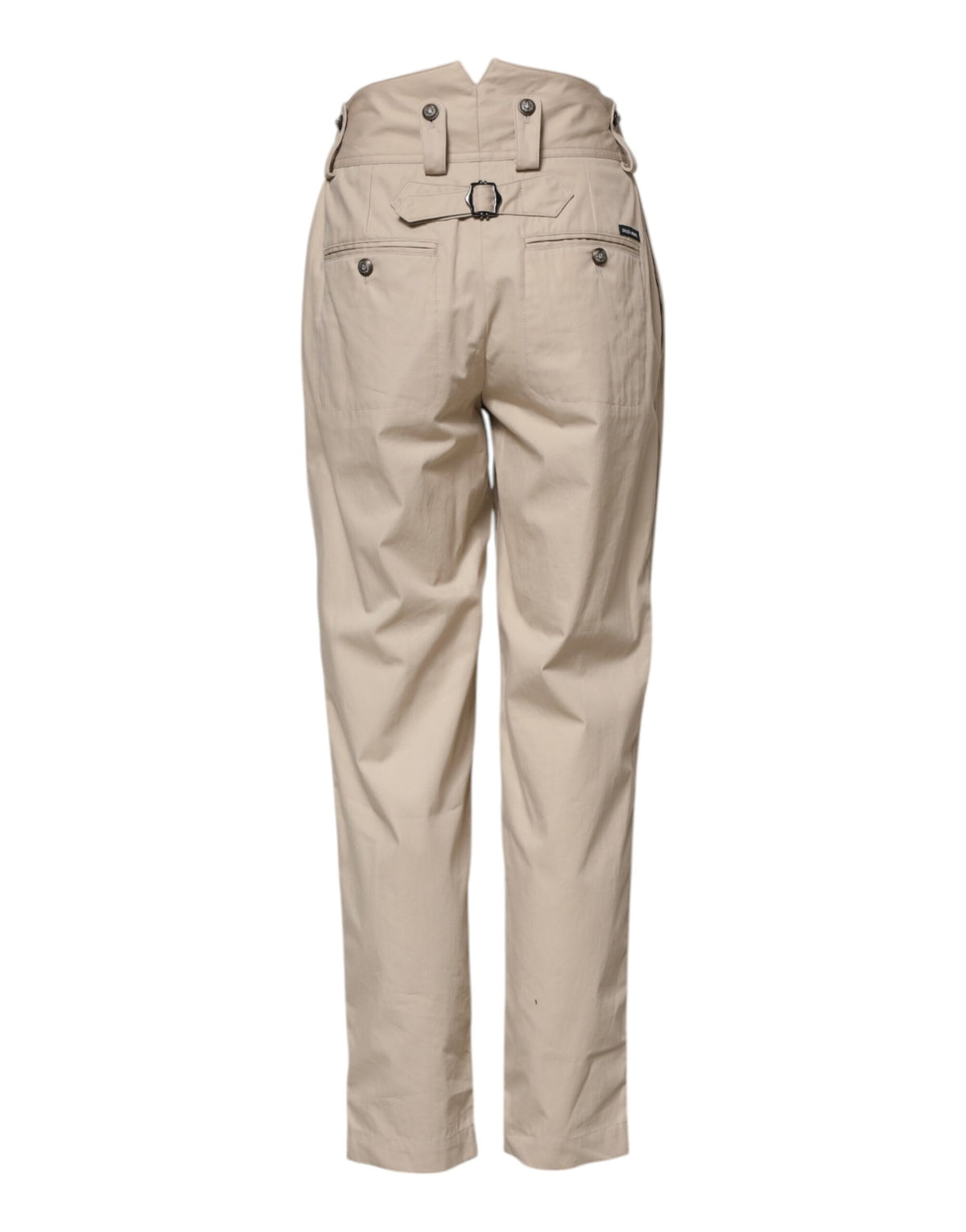Dolce &amp; Gabbana Beige Baumwollhose mit hoher Taille