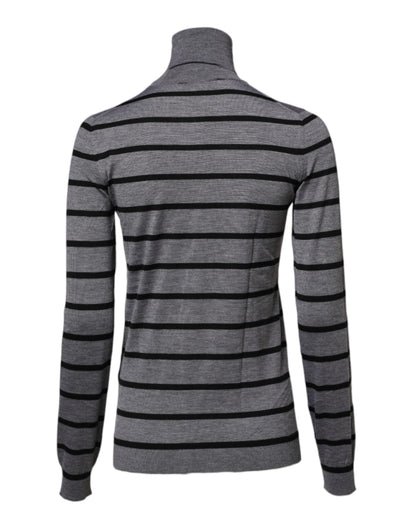 Dolce &amp; Gabbana Grauer Pullover mit Blumenstickerei