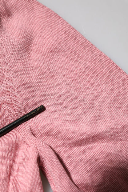 Dolce &amp; Gabbana – Kurzer Cardigan aus Seide mit Rundhalsausschnitt in Rosa