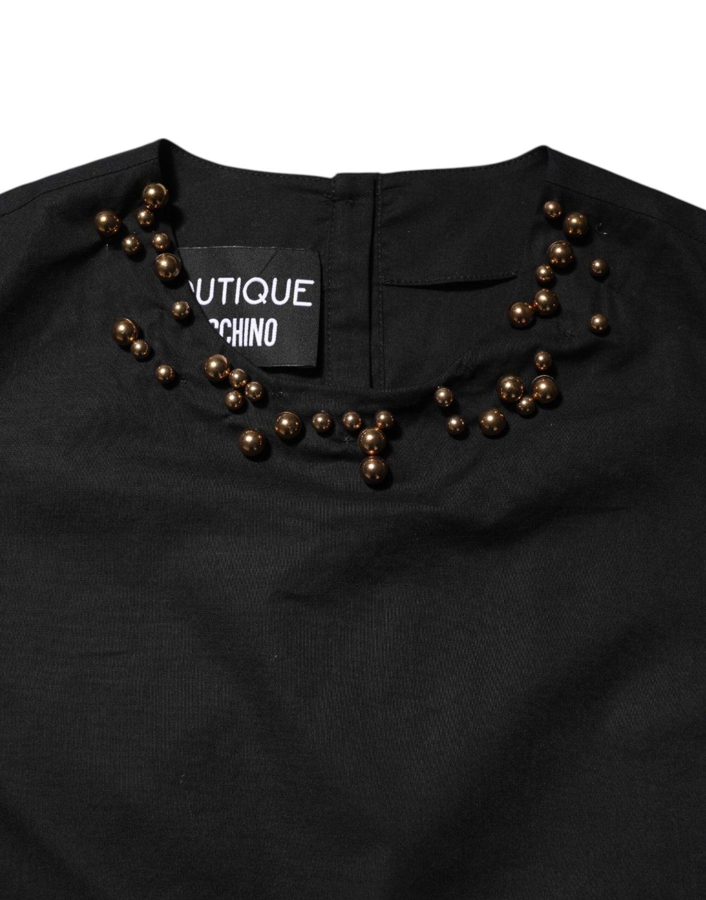 Boutique Moschino – Schwarzes, ärmelloses Tank-T-Shirt aus Baumwolle für Damen