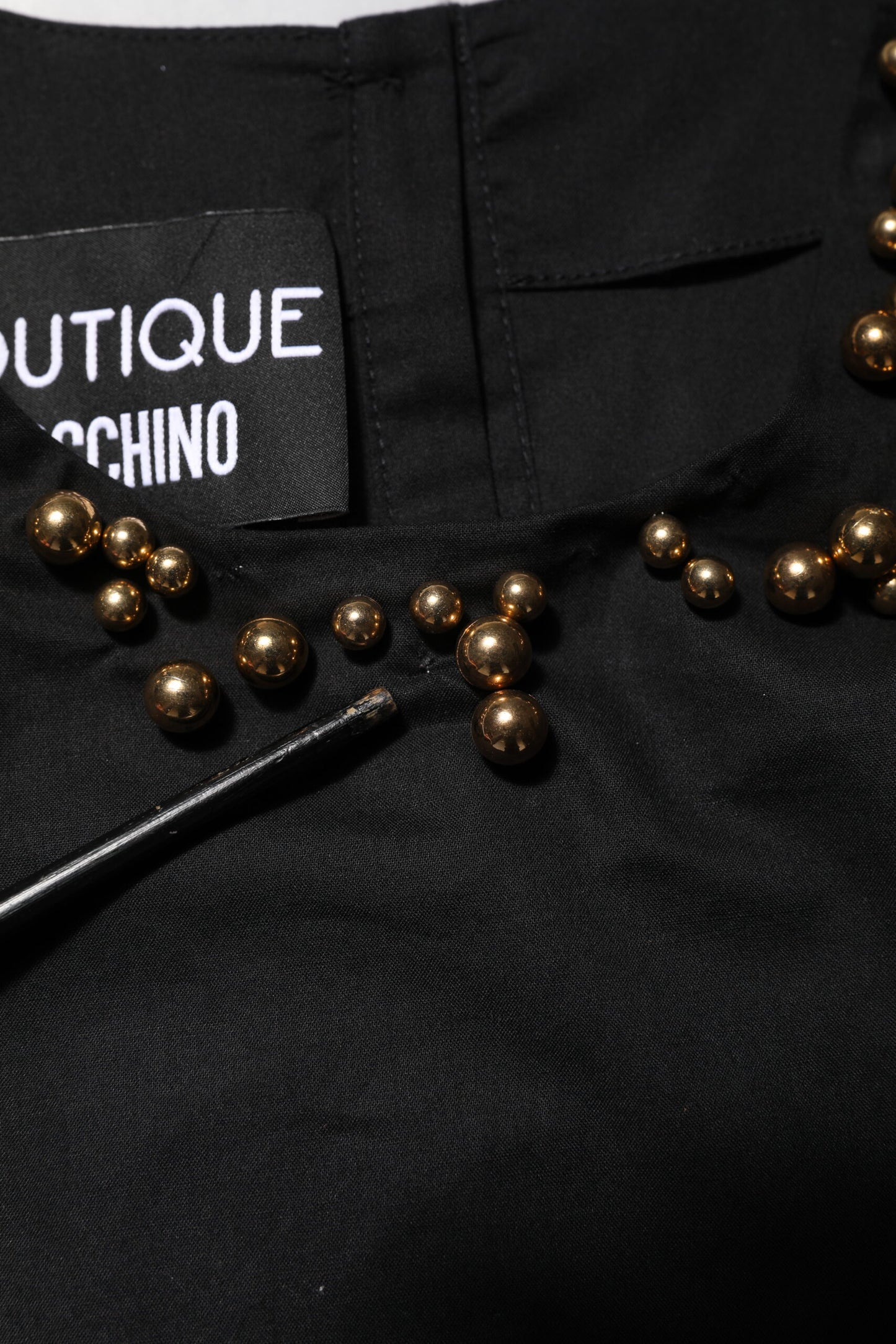 Boutique Moschino – Schwarzes, ärmelloses Tank-T-Shirt aus Baumwolle für Damen