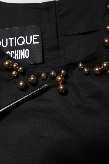 Boutique Moschino – Schwarzes, ärmelloses Tank-T-Shirt aus Baumwolle für Damen