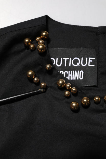 Boutique Moschino – Schwarzes, ärmelloses Tank-T-Shirt aus Baumwolle für Damen