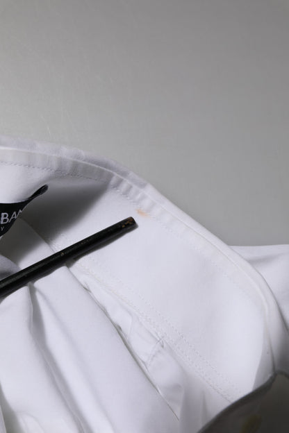 Dolce &amp; Gabbana – Weißes Hemd mit Kragen und Rosenstickerei