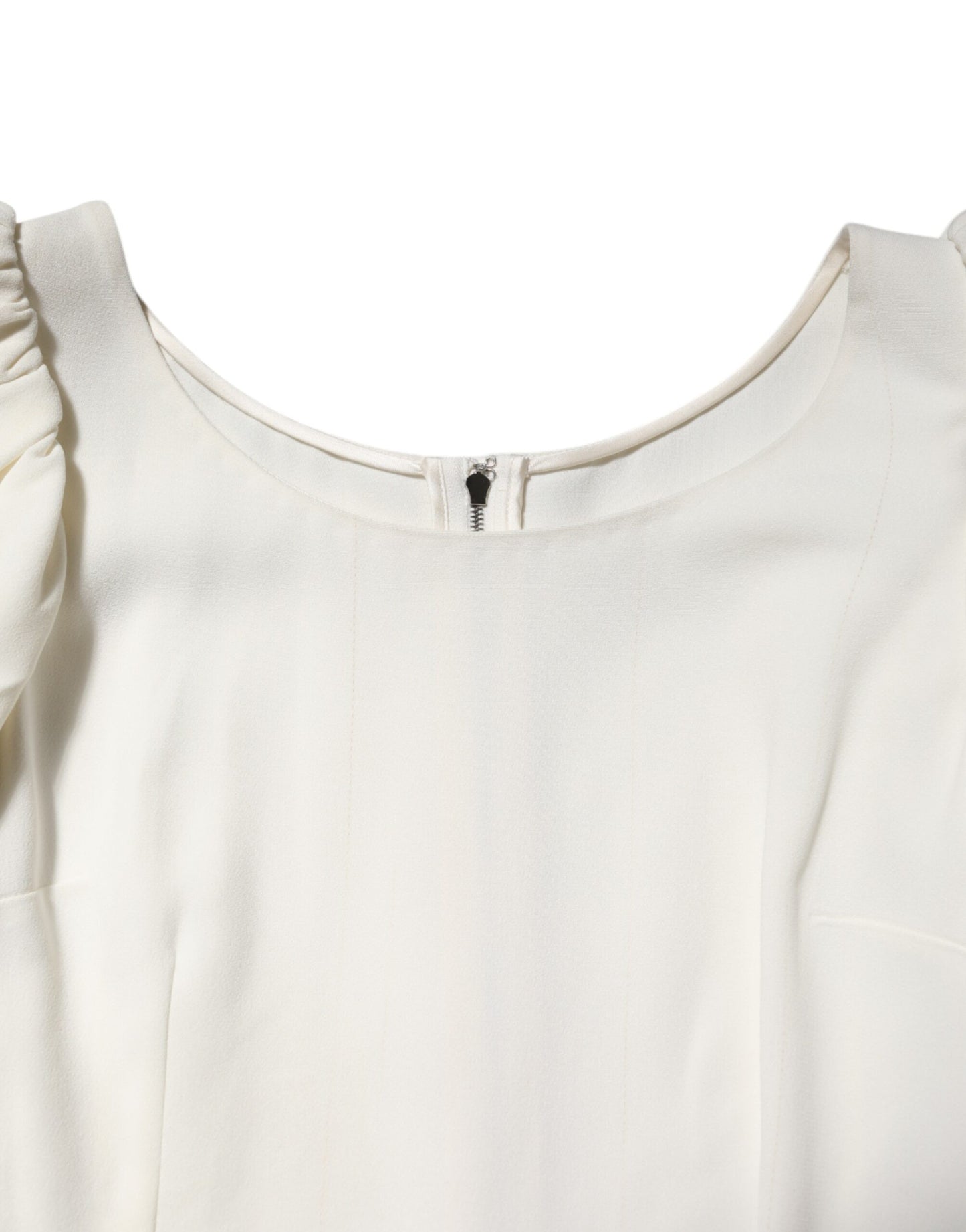 Dolce & Gabbana White Round Neck Short Sleeves Blouse Top