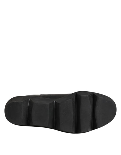 Sacai Black Chelsea Leather Pull On Women Ankle Boots Shoes