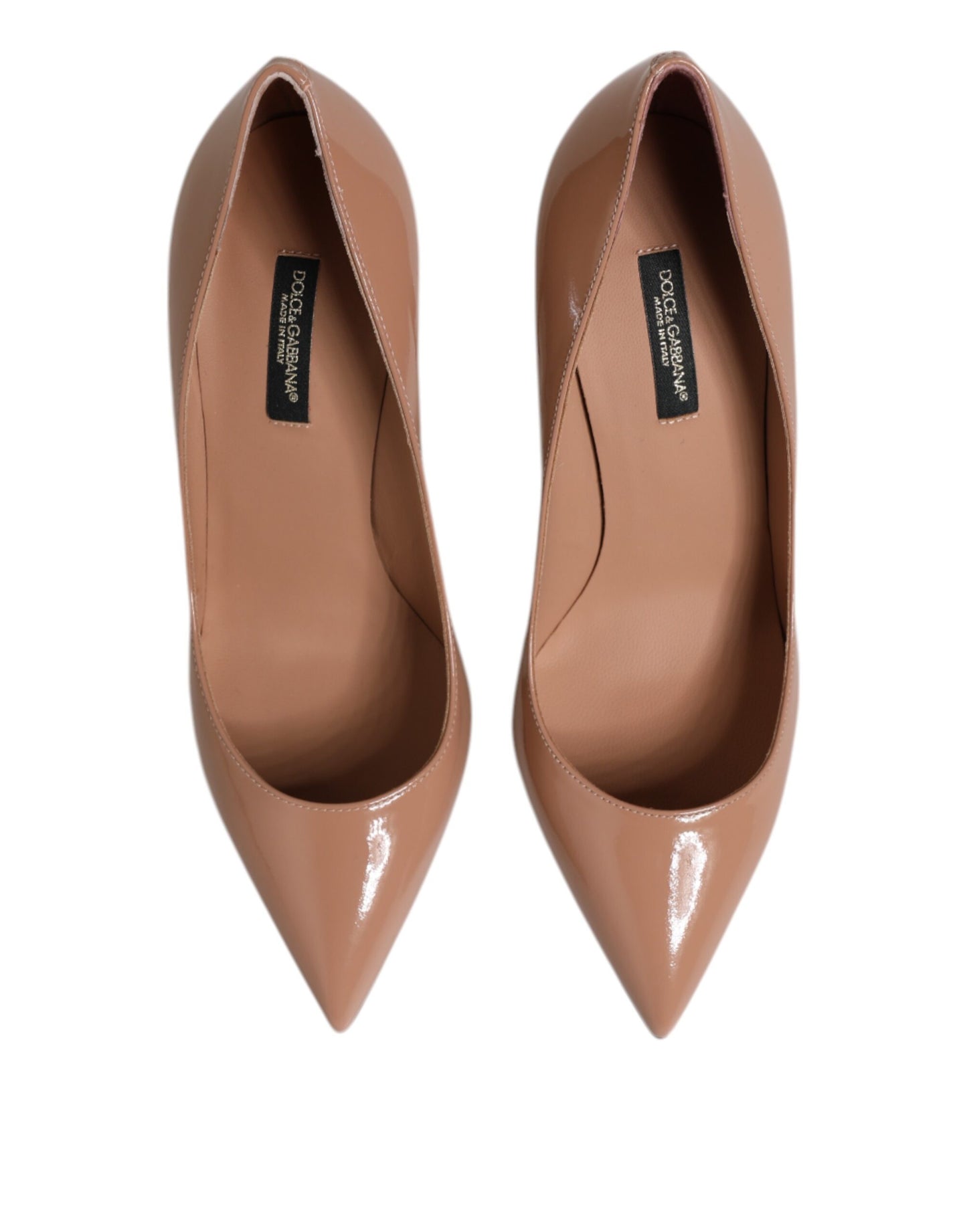 Dolce &amp; Gabbana – Pumps aus Lackleder in Beige mit Stilettoabsatz
