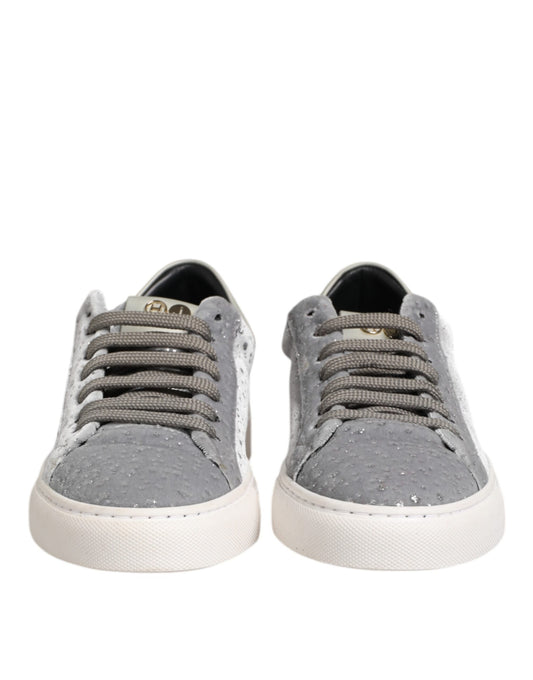 HIDE & JACK Gray Suede Low Top Lace Up Sneakers Shoes