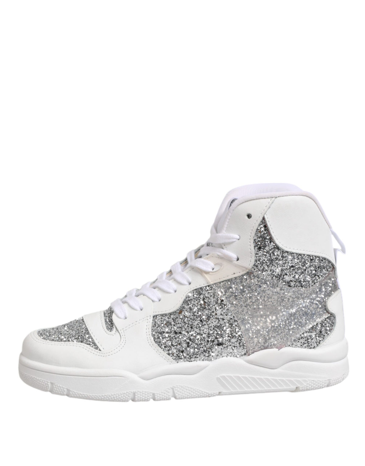 Chiara Ferragni Weiß Silber High Top Damen Sneakers Schuhe