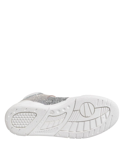 Chiara Ferragni Weiß Silber High Top Damen Sneakers Schuhe