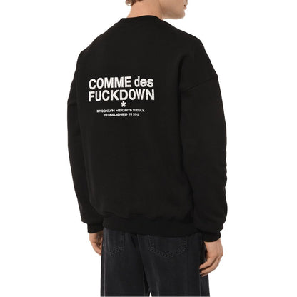 Comme Des Fuckdown Herren-Pullover mit Rundhalsausschnitt aus schwarzer Baumwolle