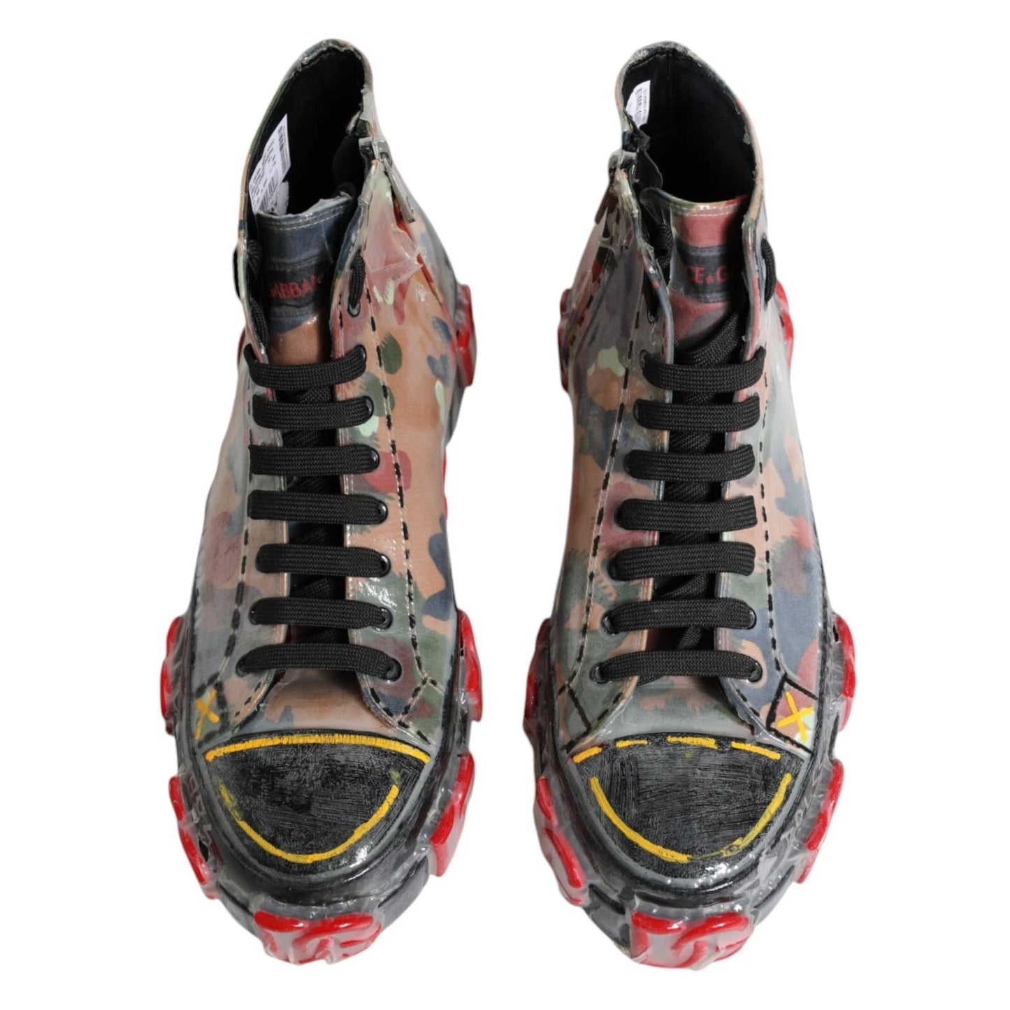 Dolce &amp; Gabbana Multicolor Camouflage High Top Sneakers Schuhe