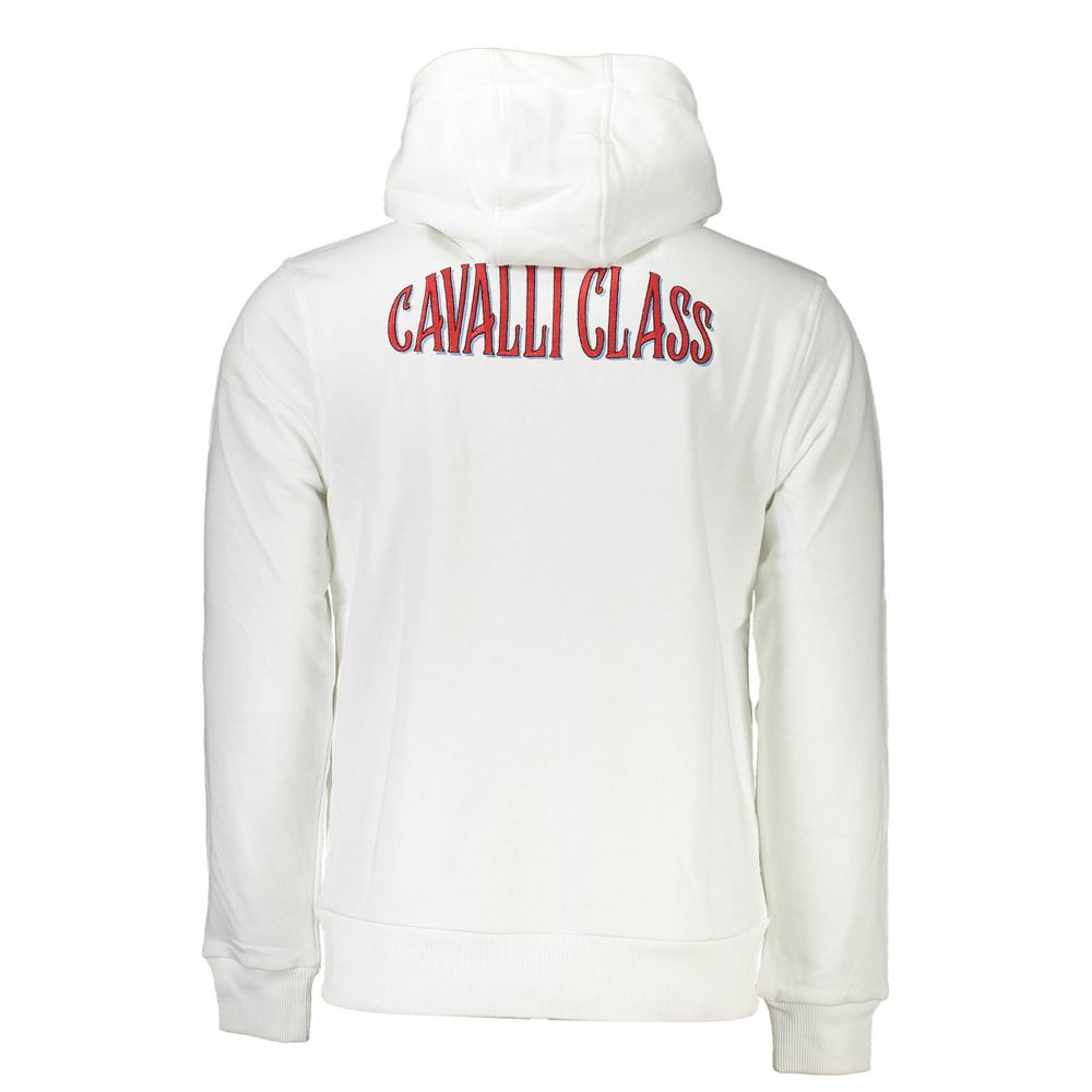 Cavalli Class Herren-Kapuzenpullover aus weißer Baumwolle