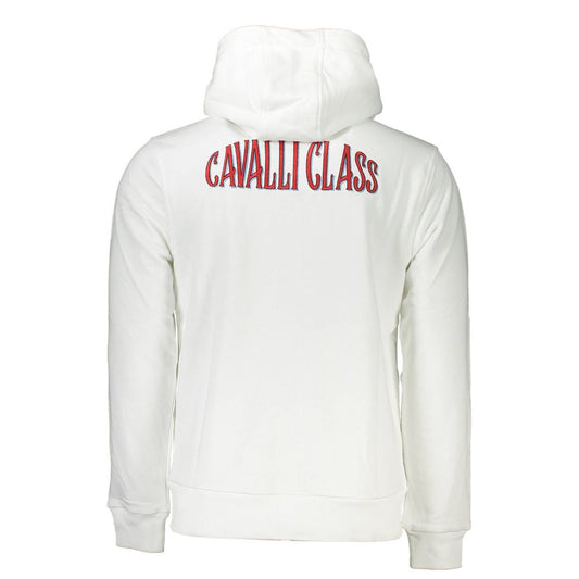 Cavalli Class Herren-Kapuzenpullover aus weißer Baumwolle
