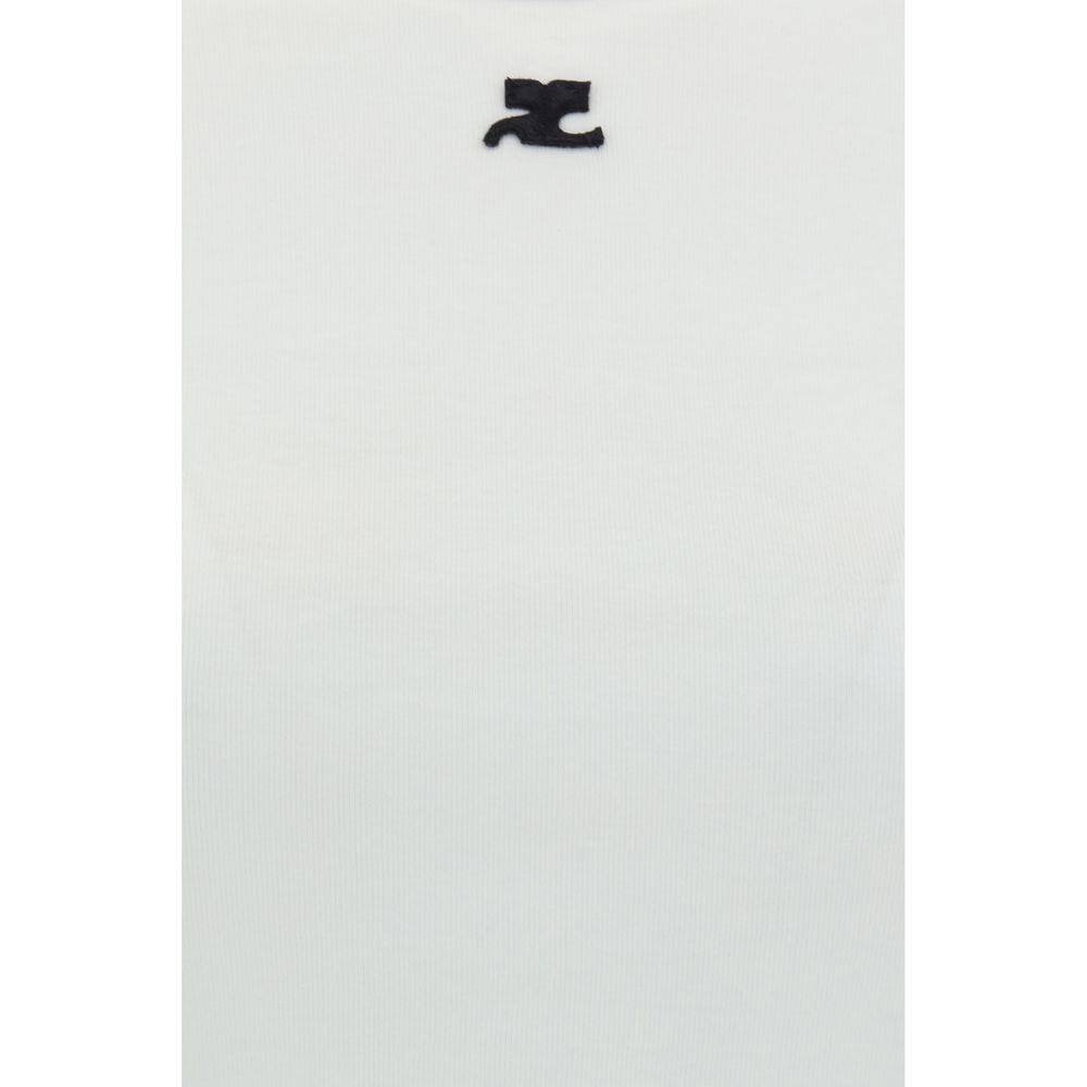 Courrèges Weißes Baumwoll-T-Shirt