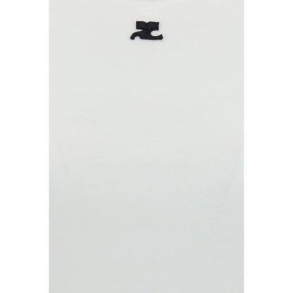 Courrèges Weißes Baumwoll-T-Shirt