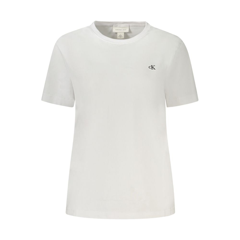 Calvin Klein – Weißes Baumwoll-T-Shirt für Damen