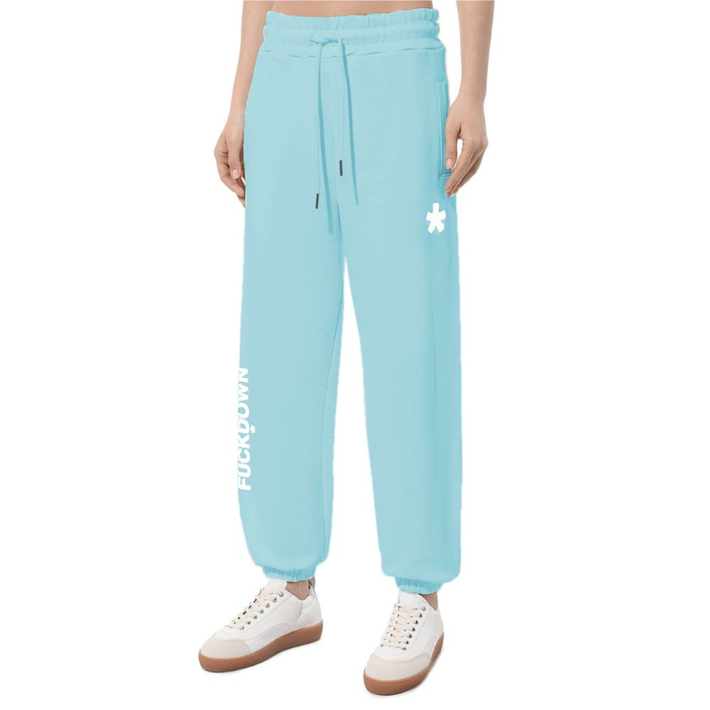 Comme Des Fuckdown Blaue Baumwoll-Jogginghose für Damen