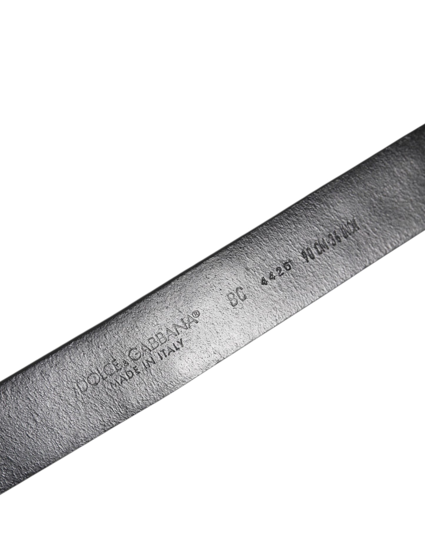 Dolce & Gabbana Black Studded Leather Metal Logo Buckle Belt