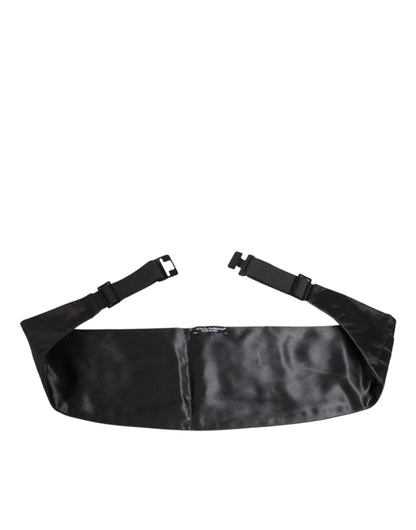 Dolce & Gabbana Black Men 100% Silk Belt Wide Waist Cummerbund
