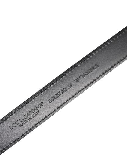 Dolce &amp; Gabbana Gürtel mit schwarzer und roter Leoparden-Metallschnalle und silberner Schnalle