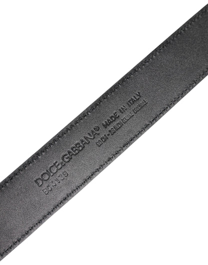 Dolce &amp; Gabbana Schwarzer Ledergürtel mit klassischer DG-Schnalle aus Metall