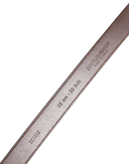 Dolce &amp; Gabbana – Brauner Gürtel aus Kalbsleder mit antiker Schnalle