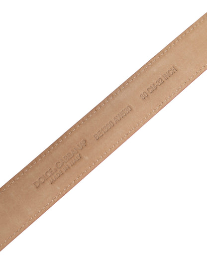 Dolce &amp; Gabbana Cintura-Gürtel aus rotem Leder mit goldener Metallschnalle