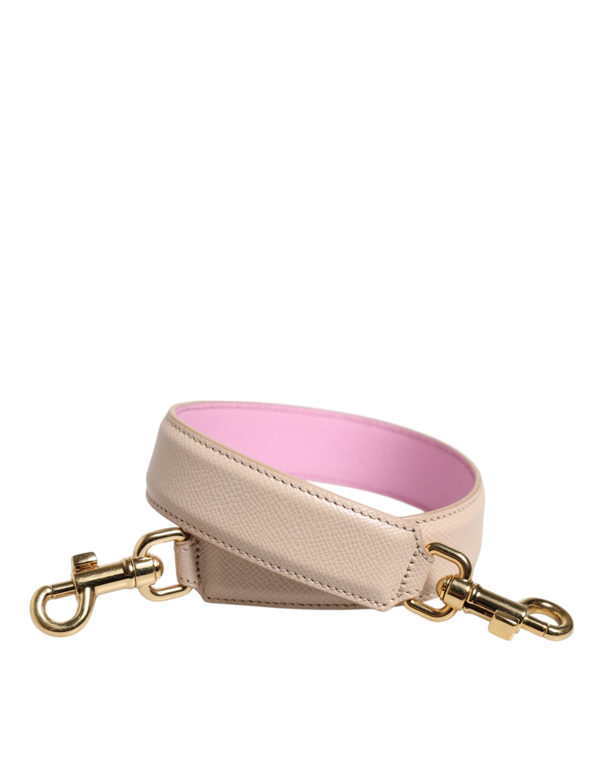 Dolce &amp; Gabbana Beige Pink Leder Handtasche Zubehör Schultergurt