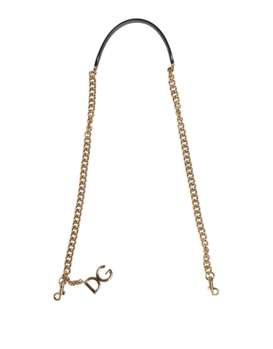 Dolce & Gabbana Brown Leopard Gold Brass Chain Accessory Shoulder Strap