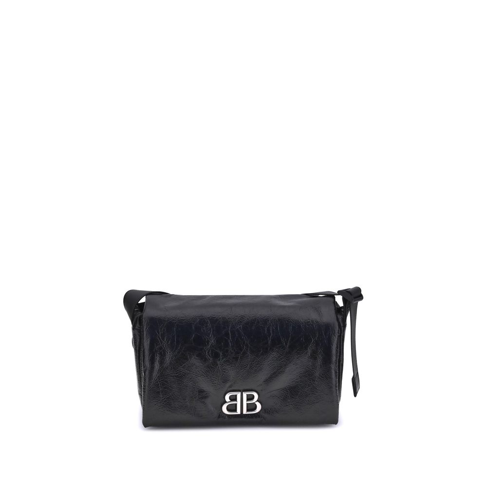 Balenciaga Schultertasche aus schwarzem Kalbsleder Bos Taurus