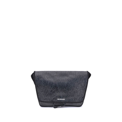 Balenciaga Schultertasche aus schwarzem Kalbsleder Bos Taurus