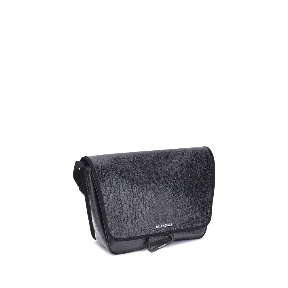 Balenciaga Schultertasche aus schwarzem Kalbsleder Bos Taurus