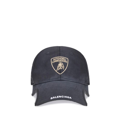 Balenciaga Schwarze Baumwollkappe (Baseballkappe)