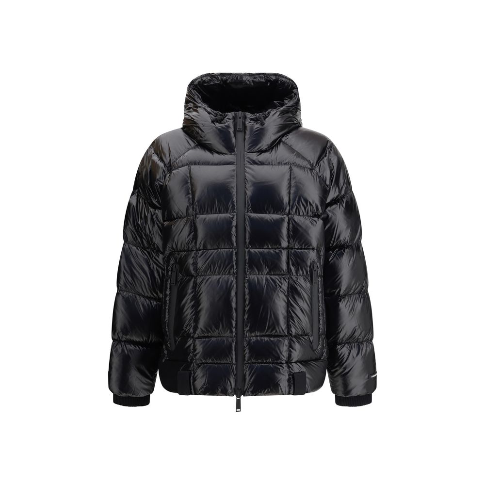 Dsquared² Schwarze, durchgehende Jacke aus Polyamid